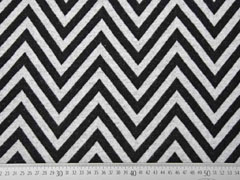 Jacquard Jersey Zick Zack, schwarz meliert