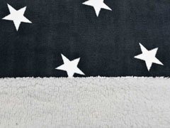 Doubleface Jaquardfleece Sterne Teddyfleece, dunkelgrau