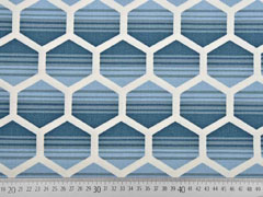 Canvas Waben, rauchblau grau creme