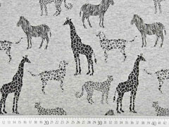 Sweat Alpenfleece Safari Tiere, schwarz grau