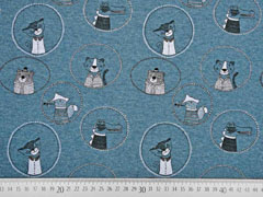 Sweat Alpenfleece Tiere im Kreis, rauchblau meliert