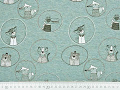 Sweat Alpenfleece Tiere im Kreis, altmint meliert