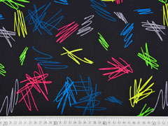 Softshell Kritzelstriche, Neonfarben schwarz