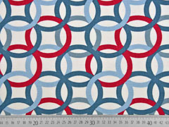Canvas Ringe Kringel Kreise, rot rauchblau creme