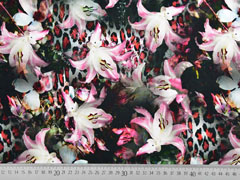 Jersey Digitaldruck Lilien Leoparden Muster