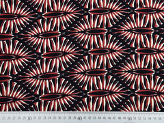 Viskose Afrika grafisches Muster, braun ecru schwarz