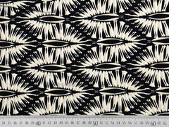 Viskose Afrika grafisches Muster, ecru wei� schwarz