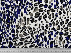 Viskose Leomuster, blau wei�