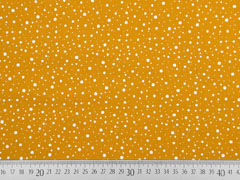 Baumwollstoff kleine Punkte, wei� ocker