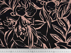 Viskosejersey Bl�tter, altrosa schwarz