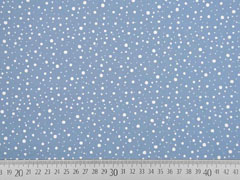 Baumwollstoff kleine Punkte, wei� rauchblau