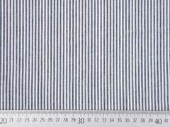 Seersucker Baumwollstoff Streifen, wei� blaugrau