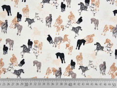 Crepe Blusenstoff Zebras, ecru