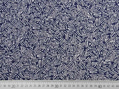 Viskose Striche, wei� dunkelblau