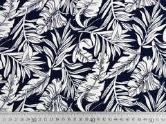 Viskose gro�e Bl�tter, wei� dunkelblau