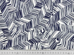 Viskosejersey grafisches Muster Striche, dunkelblau wei�