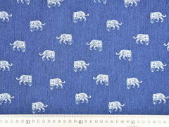 Stretchjeansstoff Tiger, wei� jeansblau