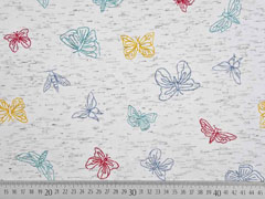 Jersey bunte Schmetterlinge, wei� grau meliert