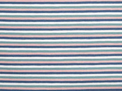 Jersey Ringelstreifen 3 mm garngef�rbt, altrosa altmint dunkles jeansblau wei�