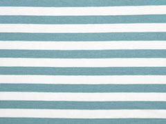 Jersey Streifen 1 cm garngef�rbt, altmint wei�
