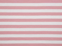 Jersey Streifen 1 cm garngef�rbt, altrosa wei�