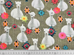 Canvas Digitalprint Lamas, wei� grau meliert