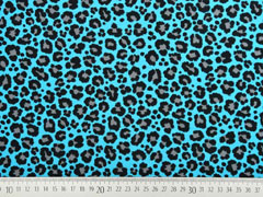 Jersey Leoparden Muster, schwarz t�rkis