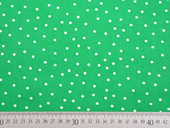 Baumwolle unregelm��ige Punkte 3mm, wei� auf gr�n