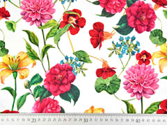 Jersey Digitaldruck Blumen Lilien, bunt cremewei�
