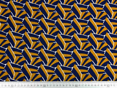 Viskose grafisches Muster italienischer Stil, wei� camel dunkelblau