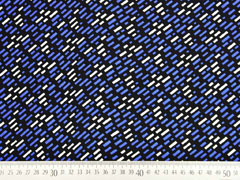 Viskose kleine Rechtecke  italienischer Stil, blau wei� schwarz