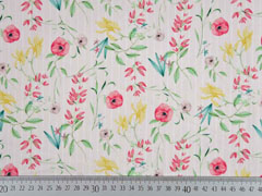 Baumwollstoff Blumen Nadelstreifen, hellrosa