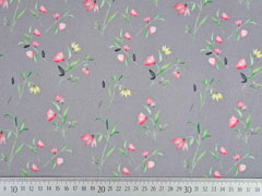 Baumwolle Blumen, grau