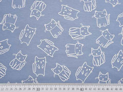 Jersey Katzen Doodle Cats, wei� rauchblau