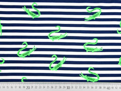 Jersey Streifen Krokodile, neongr�n blau wei�