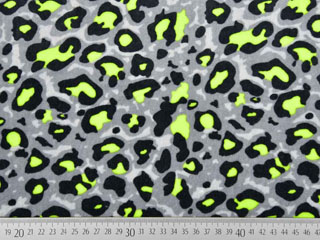 Nicky Velour Leopardenmuster, neongelb grau