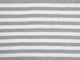 Musselin Streifen, cremewei� grau
