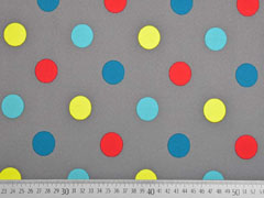 Softshell Stoff  Punkte, bunt grau