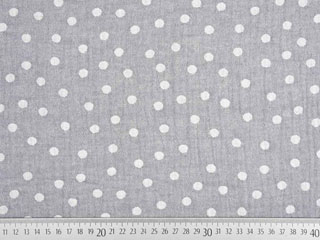 Musselin Double Face Punkte, wei� grau