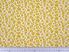Jacquard Jersey Leopardenmuster, senfgelb