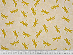 Jacquard Jersey Libellen, senfgelb