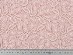 elastische Spitze mit Baumwolle Blumen, cremewei� altrosa