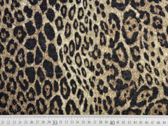 Strickjersey Leopardenmuster Glitzer, beige
