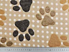 Wellness Fleece Jacquard Hundepfoten, beige