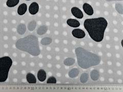 Wellness Fleece Jacquard Hundepfoten, hellgrau