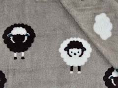 Wellness Fleece Doubleface Schafe, helltaupe