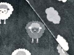 Wellness Fleece Doubleface Schafe, kohlegrau