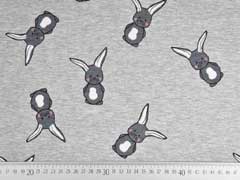 Alpenfleece Sweat Hasen, grau meliert