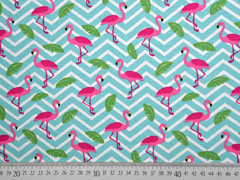 Jersey Flamingos Zickzack, pink helles aquamarin