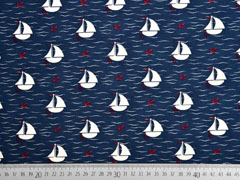 Jersey Segelboote Anker Wellen, dunkelblau